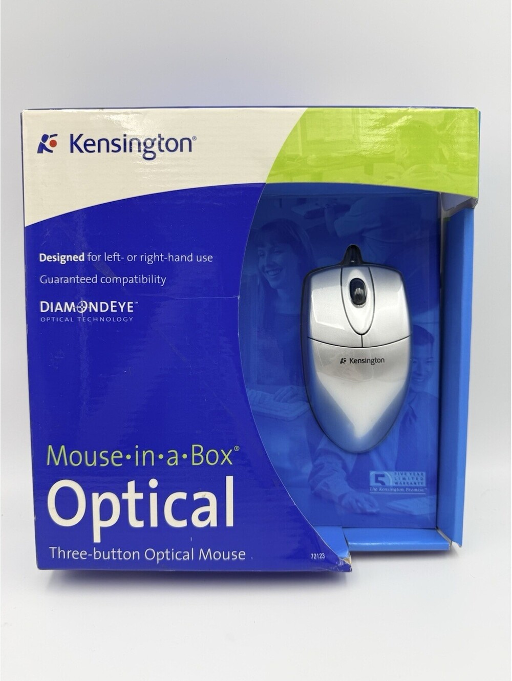 Kensington Mouse-in-a-Box Optical USB Wired 3-Button Mouse Silver/Black 72123